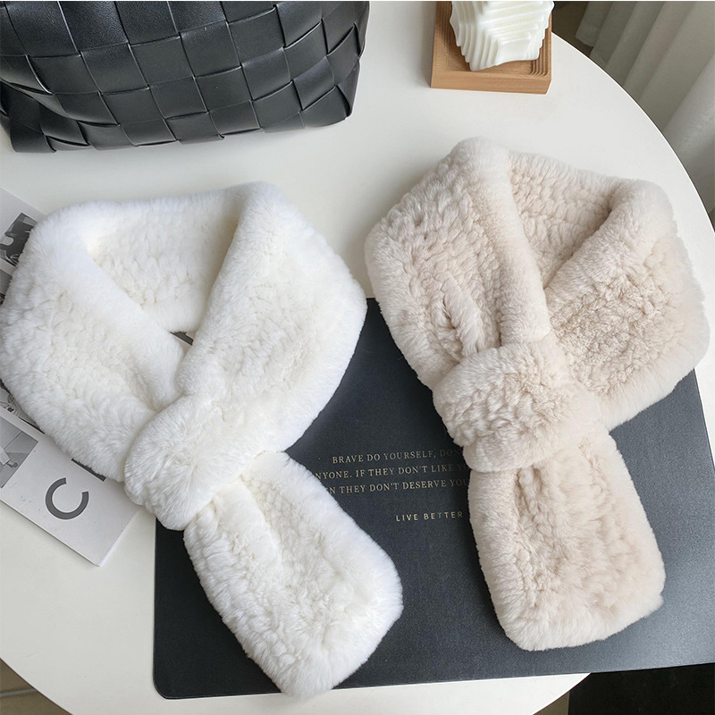 Rex Kaninchenfell Schal Für Damen Warm Winter Mode Accessoire_voghion.com