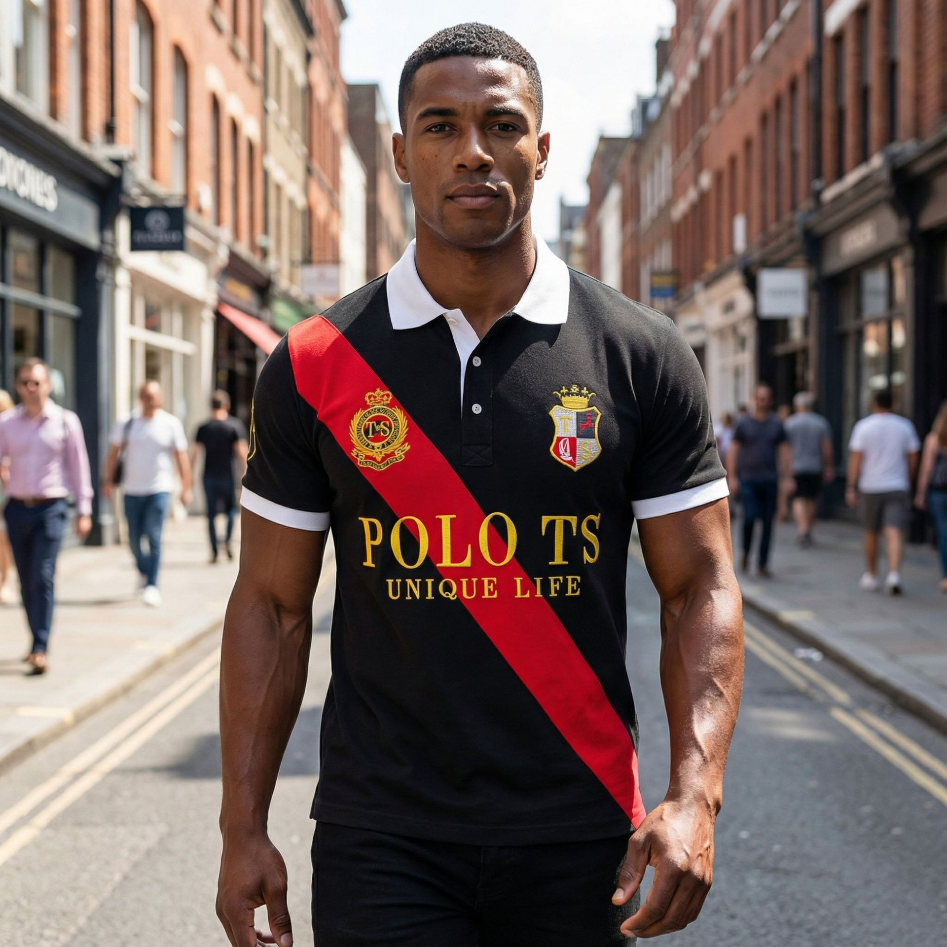 Polo deportivo nuevo de estilo británico para hombre, manga corta, casual transfronterizo, costuras diagonales, bloques de color, algodón, talla grande, golf.