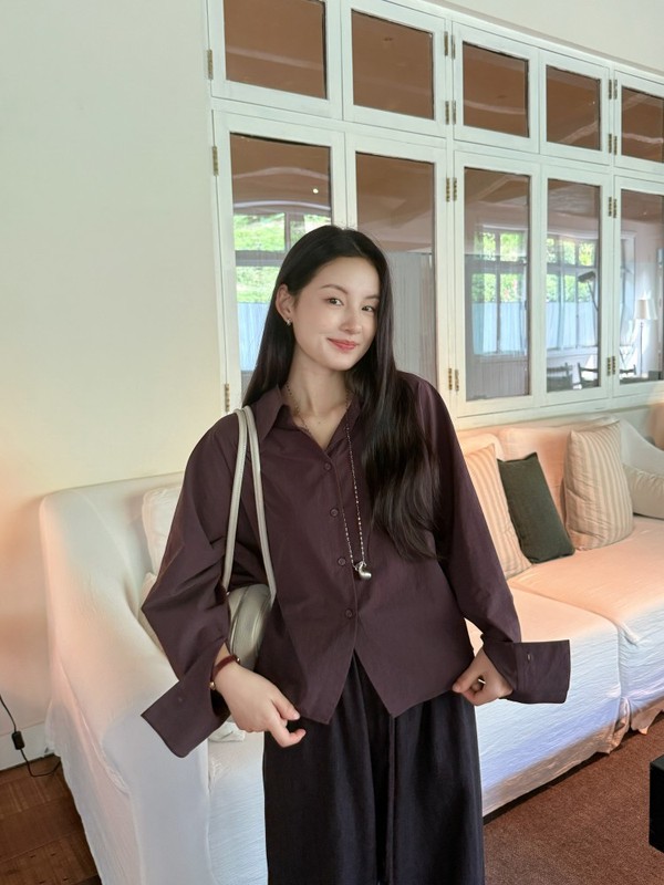 DIGM | 2025秋季极简风高级感天丝棉宽松蝙蝠袖长袖衬衫女A09116|undefined