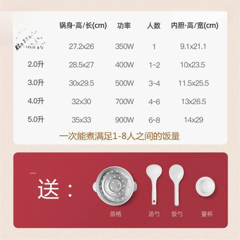 [电饭煲饭锅家用家用小型老,式人迷你多功能一蒸煮饭6-8人包邮新款]