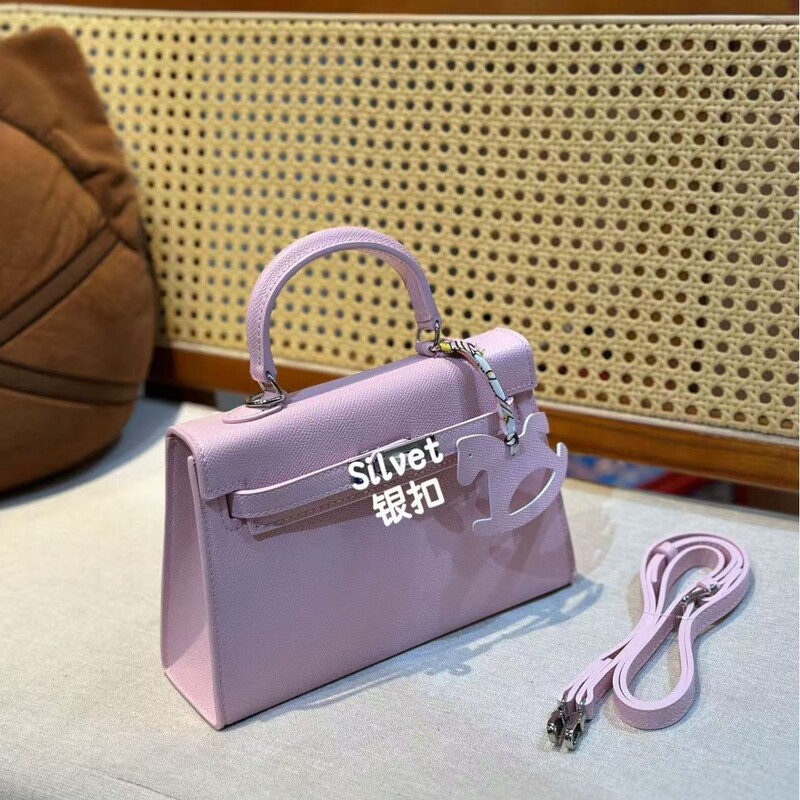 Second Generation Mini Kelly Bag with Palm Print, 2026 New Model, High-End Feel, 22cm Shoulder, Handbag, Crossbody Kelly Bag