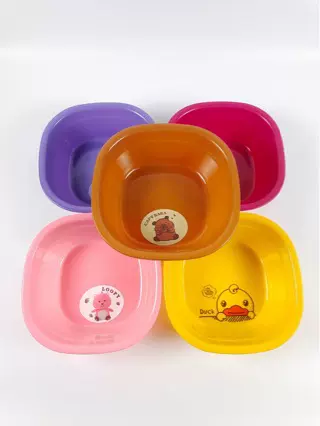 黄鸭方盆草莓熊哪吒方盆28厘米学生宿舍洗脸盆家用洗菜盆赠品盆