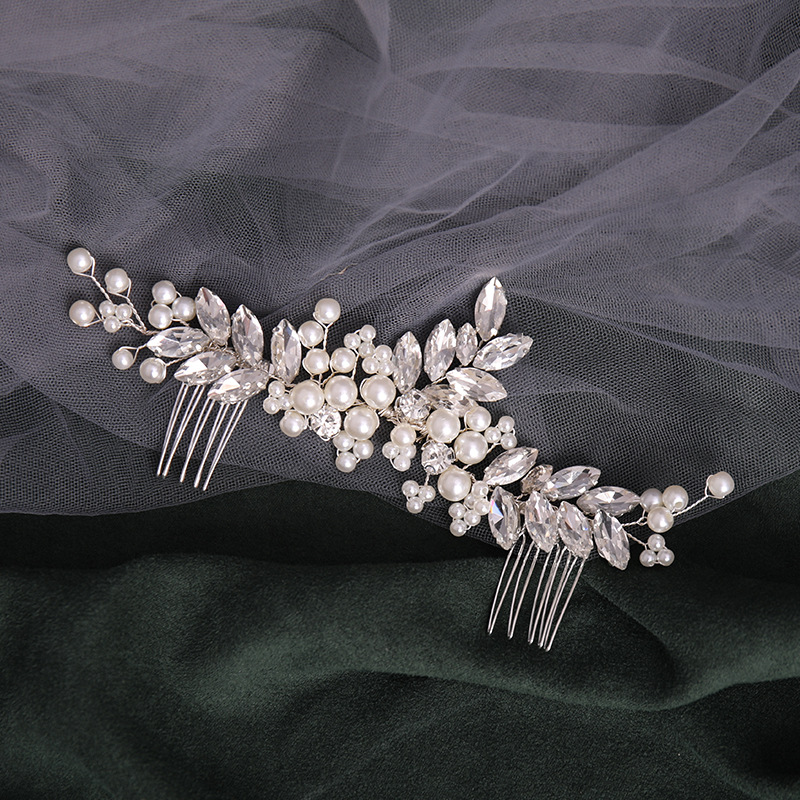 Tuan Ming Cross-border Bestselling Pearls Hair Comb Headpiece for Western Brides Side Hair Comb Updo Accessory Evening Hair Accessory