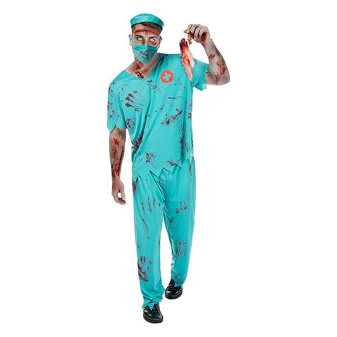 Factory Customized Halloween Cosplay Bleeding Nurse Uniform Masquerade Horror Crazy Bloody Doctor
