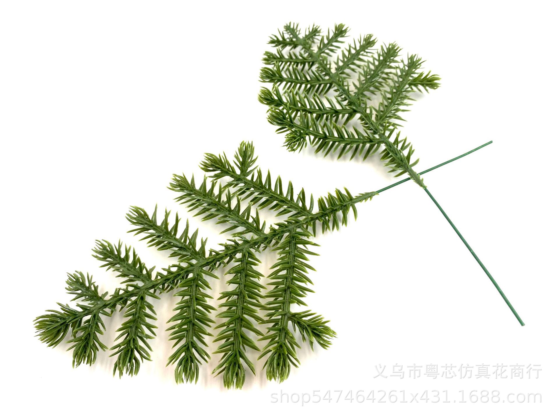 仿真绿植圣诞松针枝24厘米立体双面松针圣诞树花环装饰松枝配件-阿里巴巴