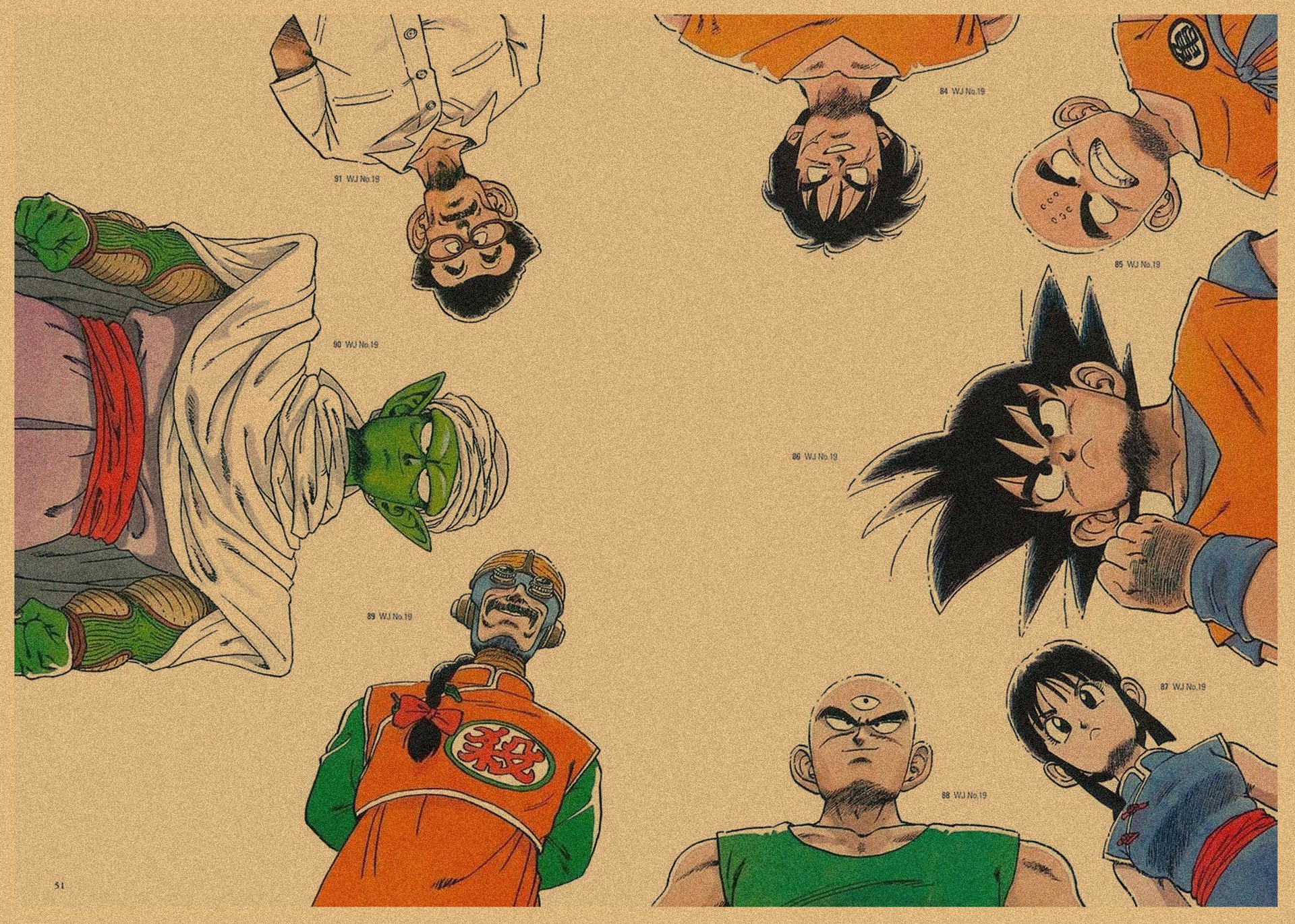 日本式アニメ七龍珠アラレ復古クラフト紙ポスター鳥山明装飾画孫悟空壁画316