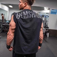 英国Gymshark power  健身运动短袖裂纹字母宽松版纯棉休闲短袖T