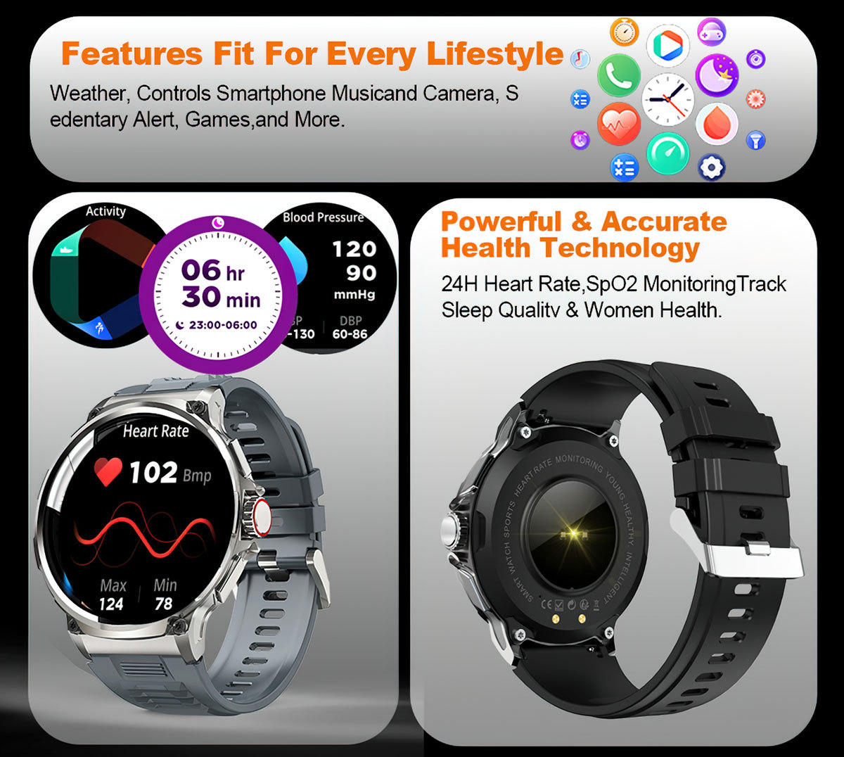V69 Watch Bracelet Bluetooth Call Heart Rate Pressure Blood Oxygen Multi-Sport Reminder DaFit Smart Health Monitoring_voghion.com