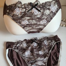 日单外贸批发女士内裤甜美少女内裤牛奶丝舒适低腰少女蕾丝三角裤