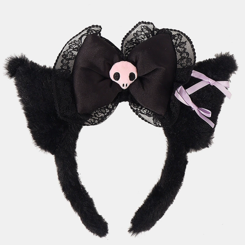 Ободок (Sanrio) hello kitty плюшевый демисезонный, милые ушки-бант для детей