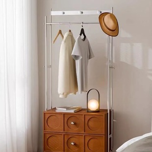 Bedroom Household Solid Wood Coat Rack Floor-Standing Multi-Functional Clothes Rack Removable Storage Cabinet