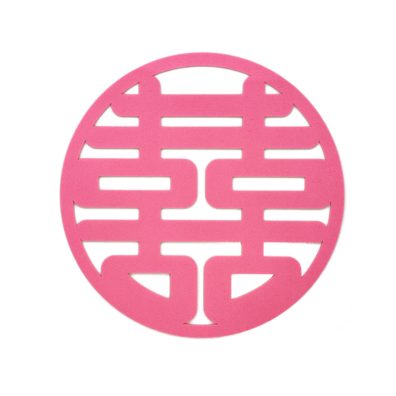 粉红色长条喜字女方结婚客厅装饰婚房布置新娘拍照道具晨袍囍婚礼|undefined