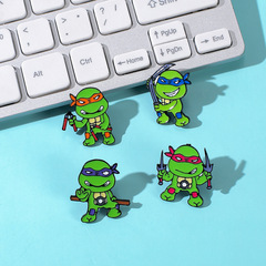 忍者神龜胸針新款動漫功夫烏龜金屬徽章ins學生背包服裝胸章配飾