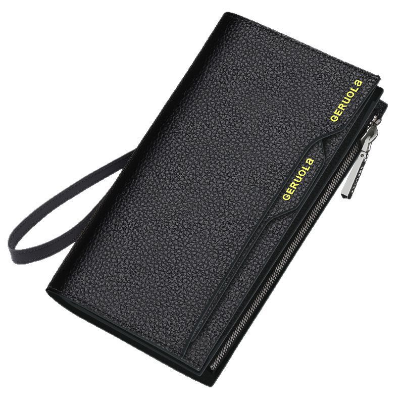 Cartera transfronteriza para hombre Cartera de cuero 2025 Nuevo bolso de embrague de gran capacidad con múltiples tarjetas, billetera