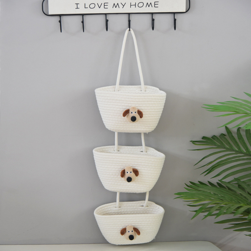 クリスマスツリー三段物置棚寝室客間装飾バスケットかわいい手作りバスケット玄関掛け収納バスケット