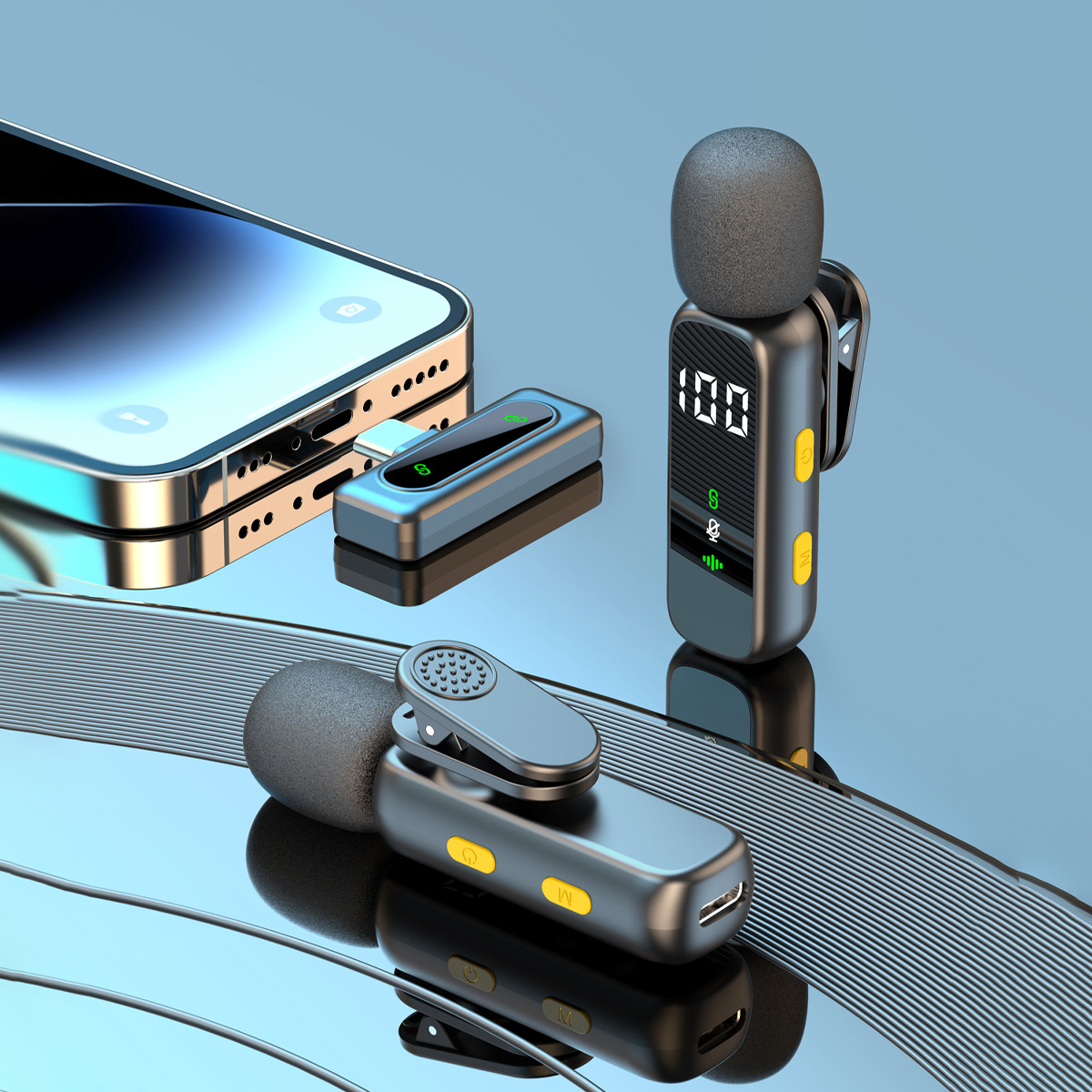 Nuevo modelo privado L06 micrófono de collar inalámbrico, un arrastrar y dos micrófono inalámbrico, VLOG en vivo, micrófono inalámbrico de radio