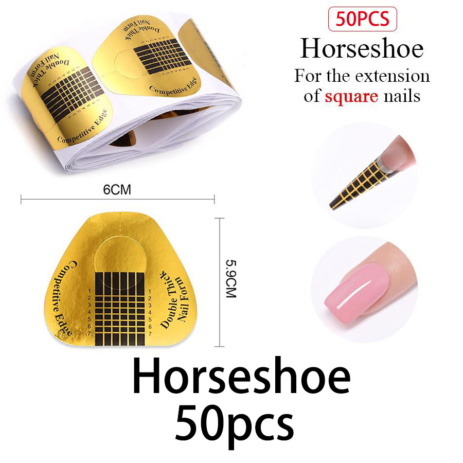 Soporte de papel de uñas rectangular herradura fototerapia extensión de uñas de cristal clavo de oro Especial
