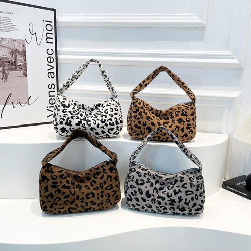 Summer New Retro Leopard Print Polyester High-Quality Trendy Personal Storage Bag Versatile Casual Handbag