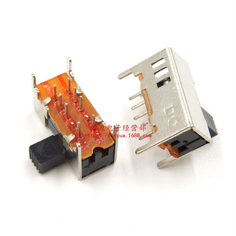 SS23F22-G5 拨动开关 滑动开关 电源开关 弯脚 柄长5MM 8脚3档