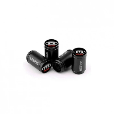 Suitable for Audi tire valve cap dustproof protection decorative A4LA6Q2Q3Q5Q7LRS modified valve core cover (valve) - oral-original-label-black-set-of-4