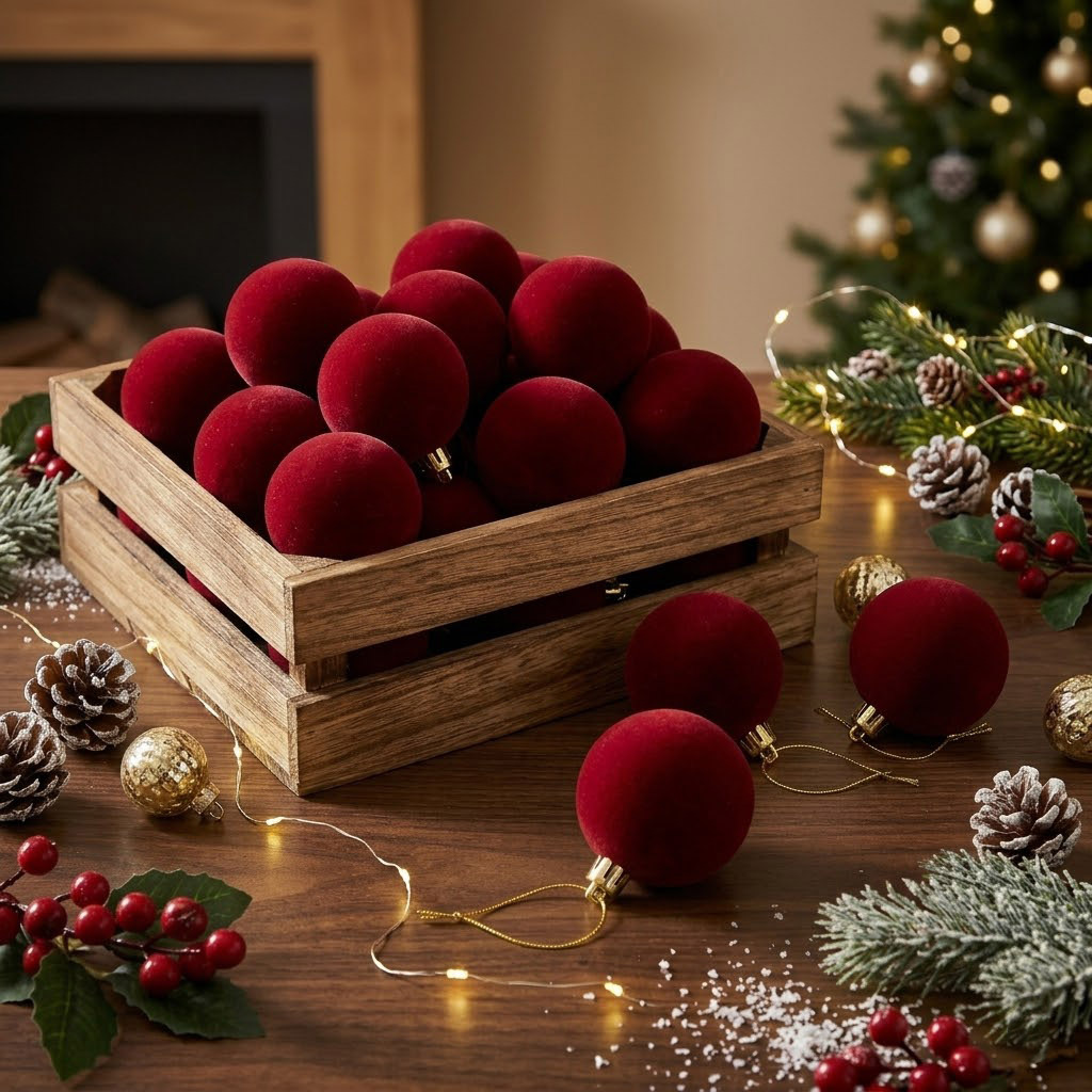 Ventas transfronterizas de floquete de bolas de Navidad árbol de Navidad decoraciones de bolas sueltas colgantes 3 - 20cm puede ser una caja de bolsas múltiples image 5