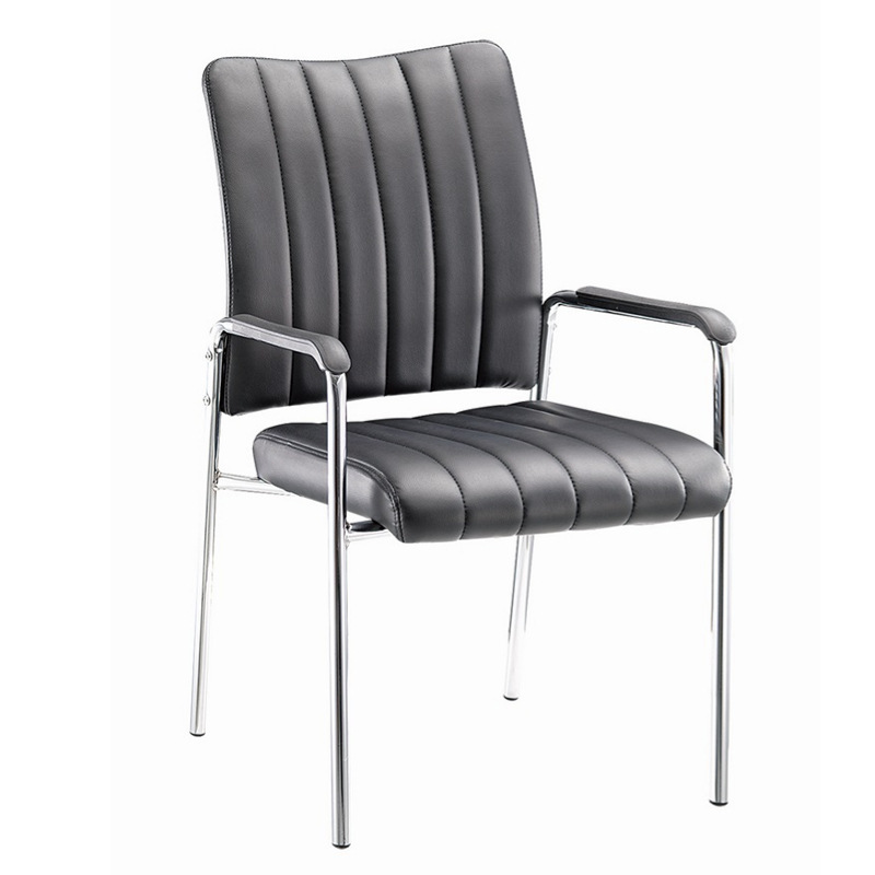 Black Office Chair for Director, Boss, Visitor, Leather Executive Office Cantilever Chair, Computer Chair for Home Use