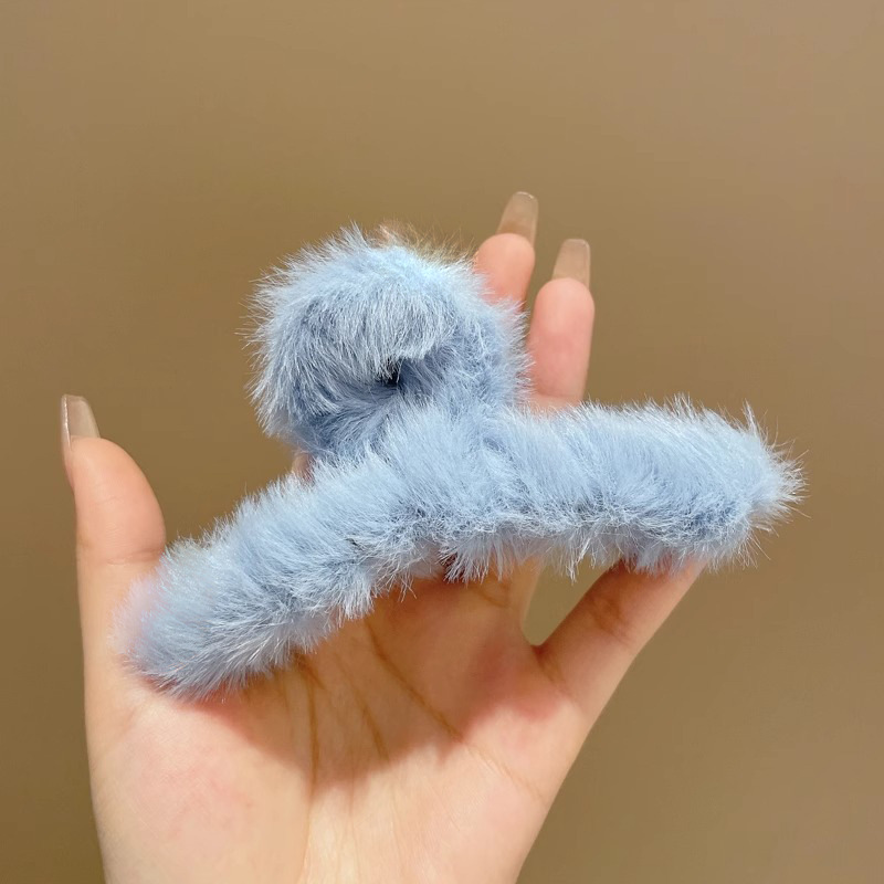 Otoño y invierno de tamaño grande clip de tiburón clip de pelo de peluche de alta calidad en la parte posterior de la cabeza clip de pelo de peluche clip de agarre
