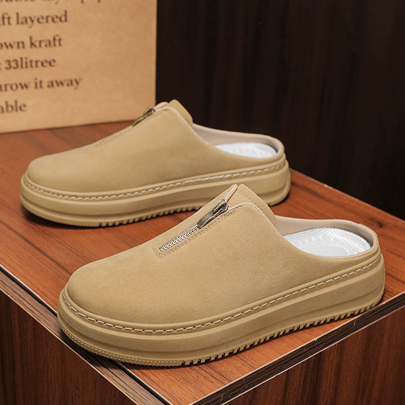 Популярные ленивые туфли 2025 года, тонкие ультрамягкие из натуральной кожи, дышащие, без шнуровки, рабочие туфли на толстой подошве, ретро, мужские туфли с отверстиями.