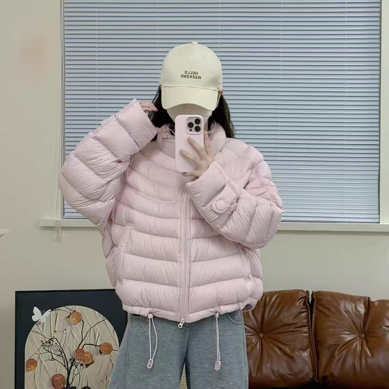 排骨羽绒服女轻薄款立领短款2025年新款宽松大码白鸭绒外套|undefined