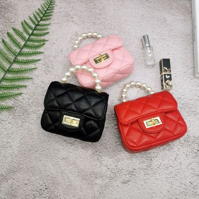 儿童包包2020新款珍珠手提包时尚单肩斜挎小方包百搭菱格迷你小包|ru