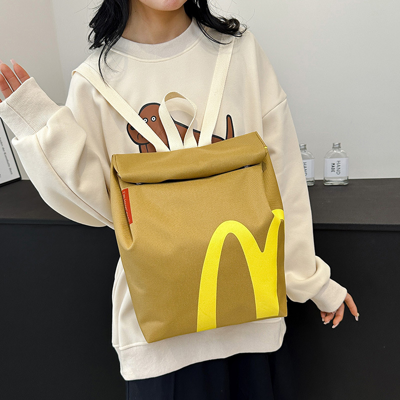 Lindo todo fósforo mochila crossbody bolsa popular bolsa de gran capacidad estudiante universitario clase ocio McDonald's mismo estilo