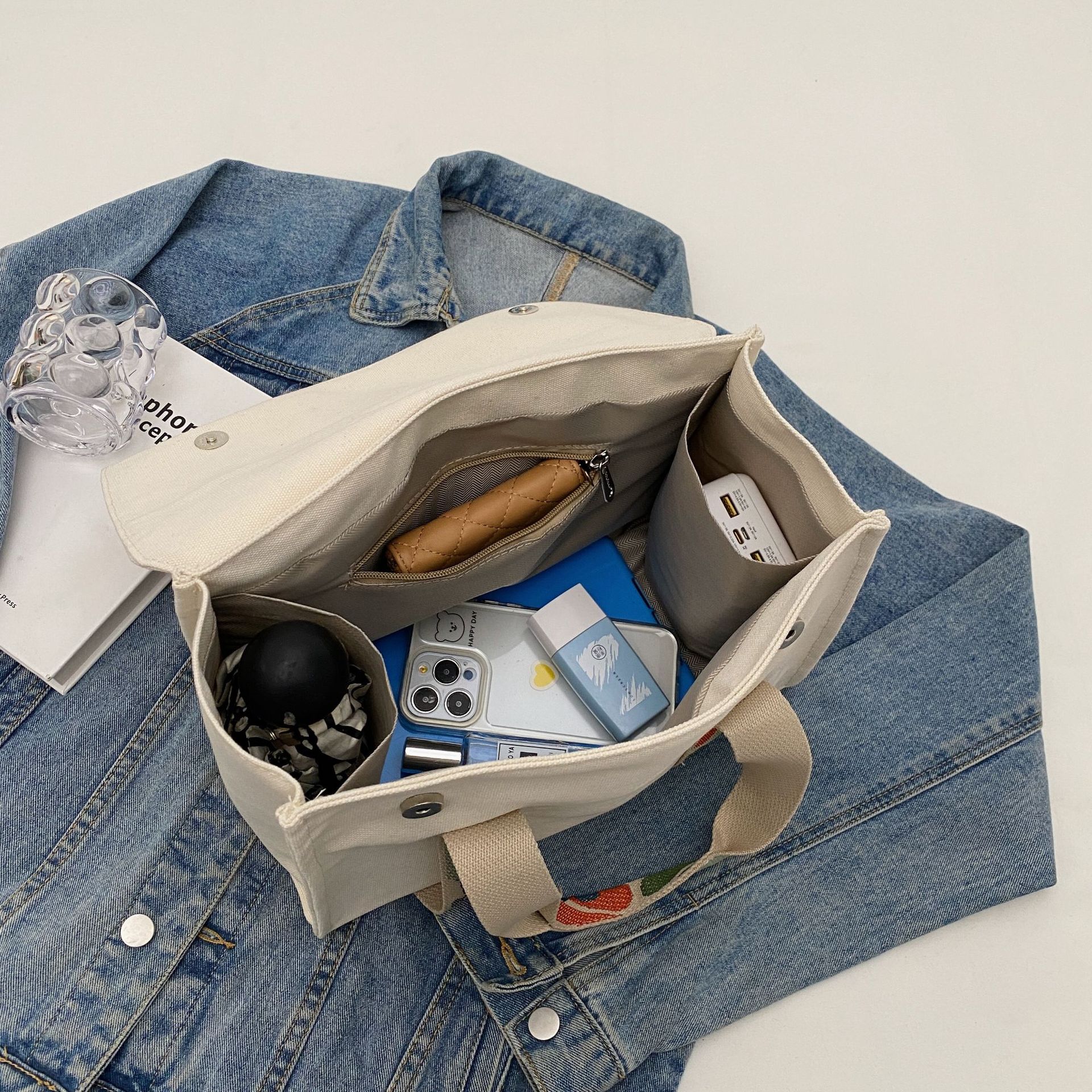 Bolsa de lona de gran capacidad con diseño de nicho, bolso de mano personalizable, bolso de mano, bolso de hombro tipo bandolera de viaje a la moda para mujer