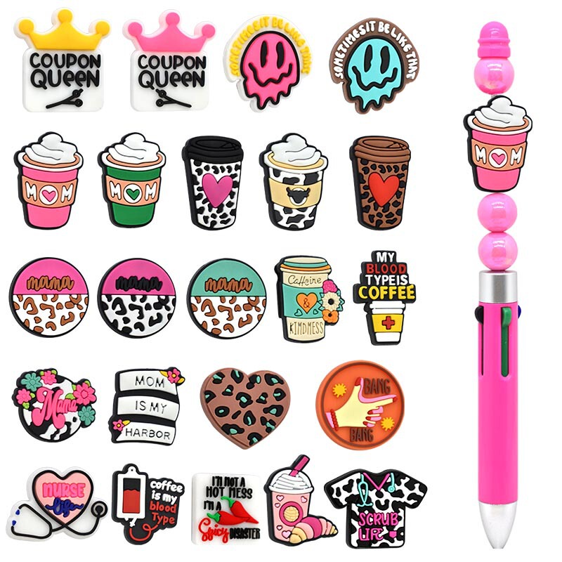Ladieswear's Day I Love Mom Beads Creative Ballpoint Pen Beads Accessories Cartoon Removable Pen Beads DIY Bracelet
