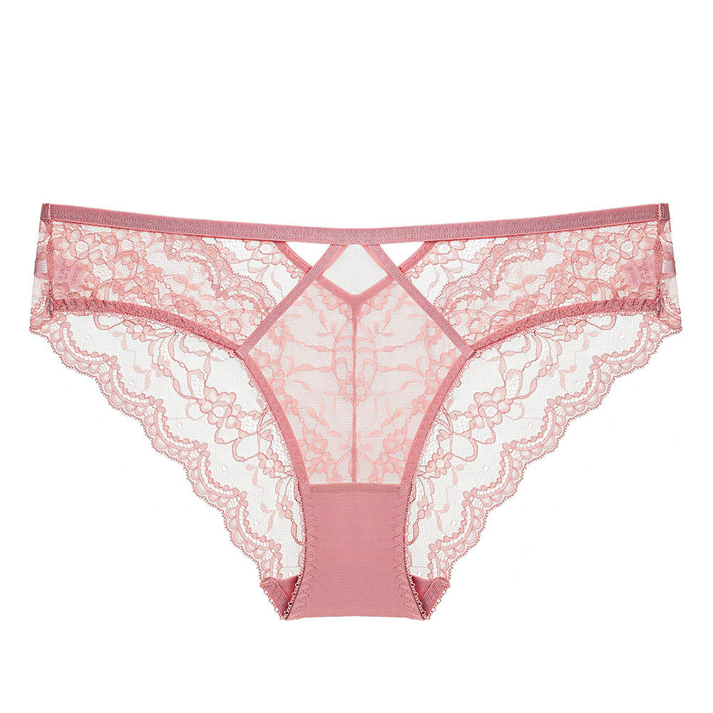 Bragas sexy transfronterizas europeas y americanas, encaje transparente ultrafino, talla grande, transpirable, puro deseo de levantar la cadera, calzoncillos de cintura baja, bragas