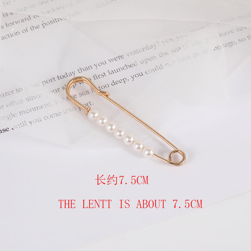 59#别针7颗珠金色