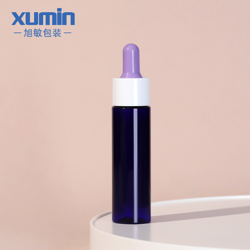 Xumin embalaje 30mlPET botella cuentagotas azul pequeña capacidad sub-botella color macaron esencia botella líquida image 16