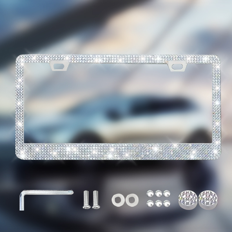 Plate Frame, Universal License plate holder/license plate holder - single-piece-silver