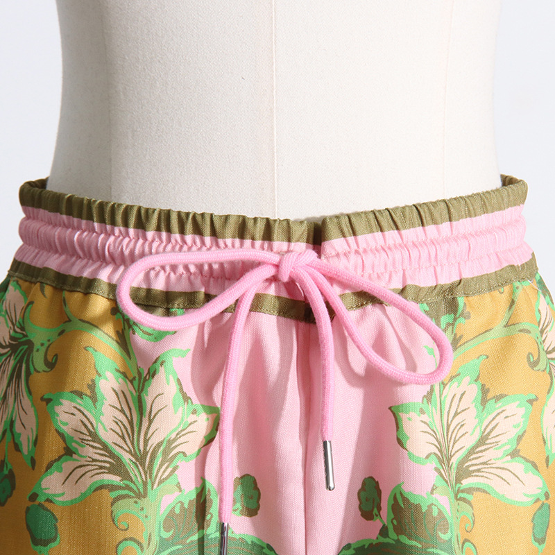 Summer Unique Print Design Shirt Top Casual Shorts Suit Women Two Piece Suit 14 Summer Unique Print Design Shirt Top Casual Shorts Suit Women Two Piece Suit