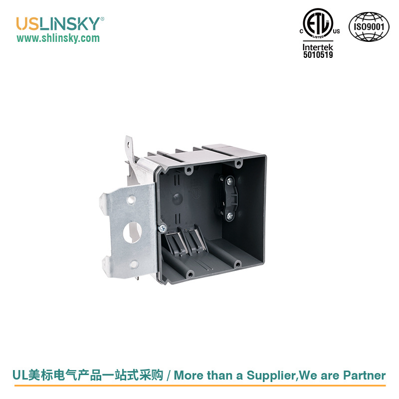 USLINSKY灵天美标明装PPOPVC材质一位电气塑料盒塑料家用接线盒