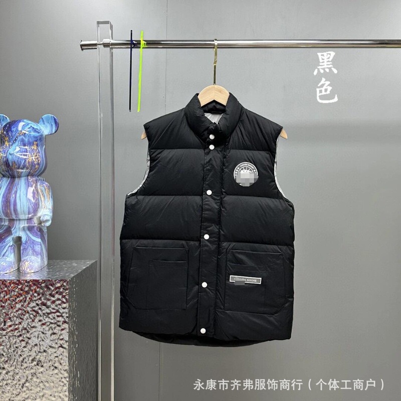 グースファミリー秋冬カップル用綿入りベスト男女兼用防風防水ノースリーブ厚手保温ジャケットアウトドア|undefined