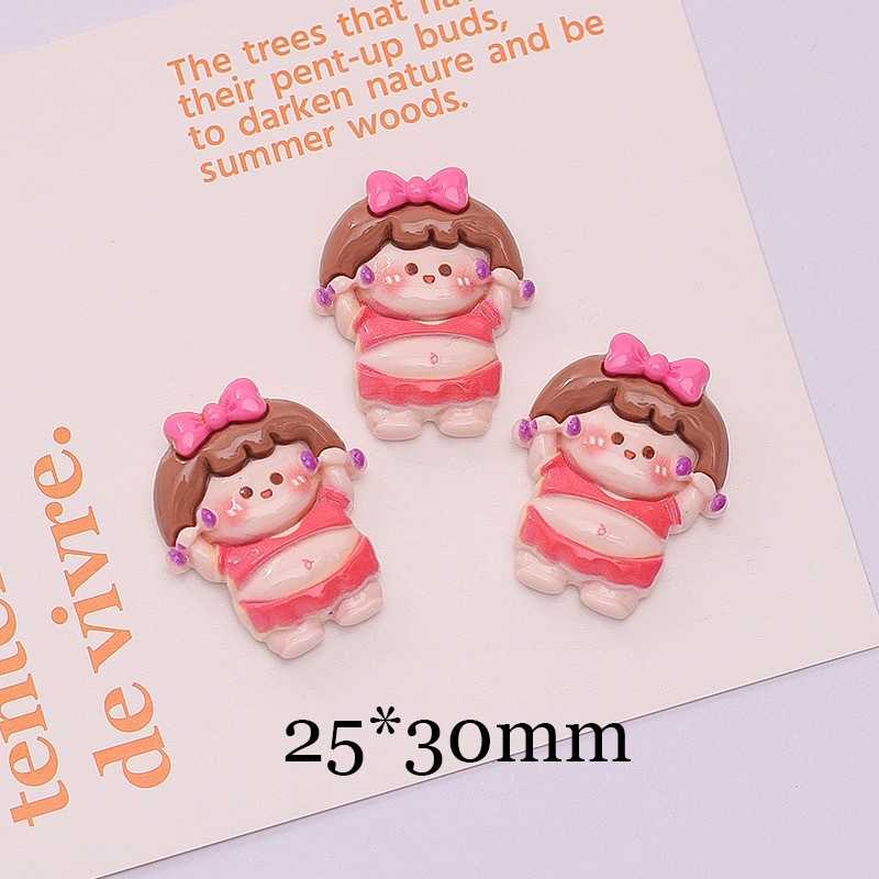 Venta directa de fábrica linda chica resina accesorios bailando chica crema pegamento DIY teléfono caso accesorios para el cabello material al por mayor