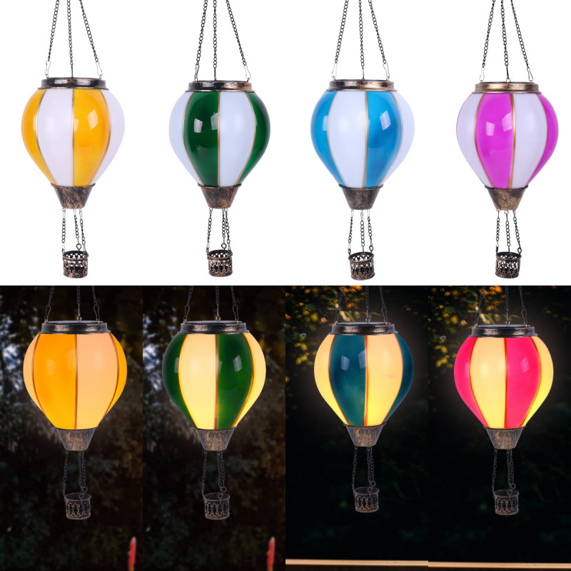 Amazon Courtyard Garden Hanging Flashing LED Decorative Light Double Color Hot Air Balloon Lantern Waterproof Solar Light Amazon Courtyard Garden Hanging Flashing LED Decorative Light Double Color Hot Air Balloon Lantern Waterproof Solar Light