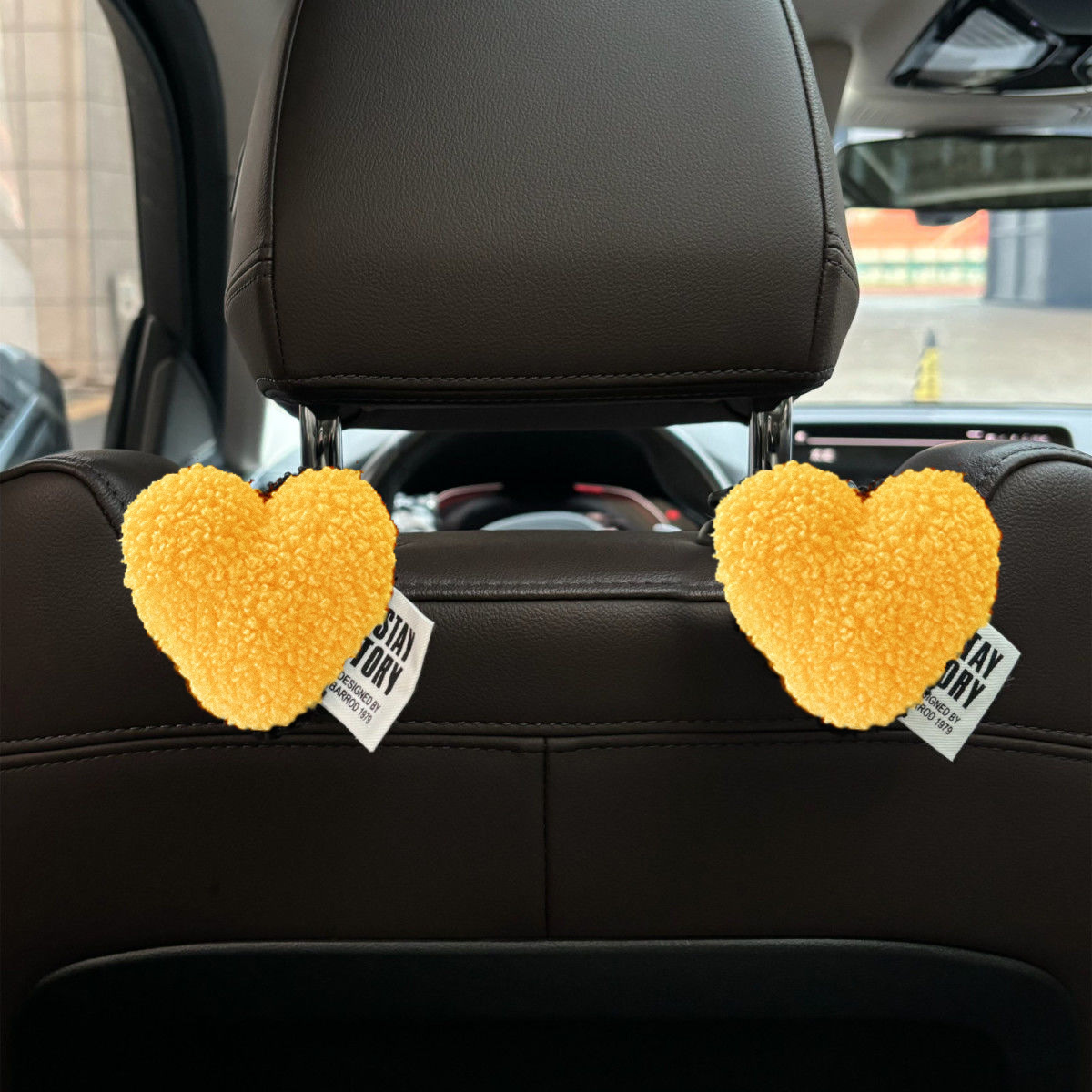 Coche felpa amor asiento de coche trasero gancho lindo asiento de coche trasero almacenamiento multifuncional suministros de coche