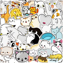 50張可愛小貓卡通貼紙電腦筆記本手機水杯貼畫筆記本手帳貼紙防水