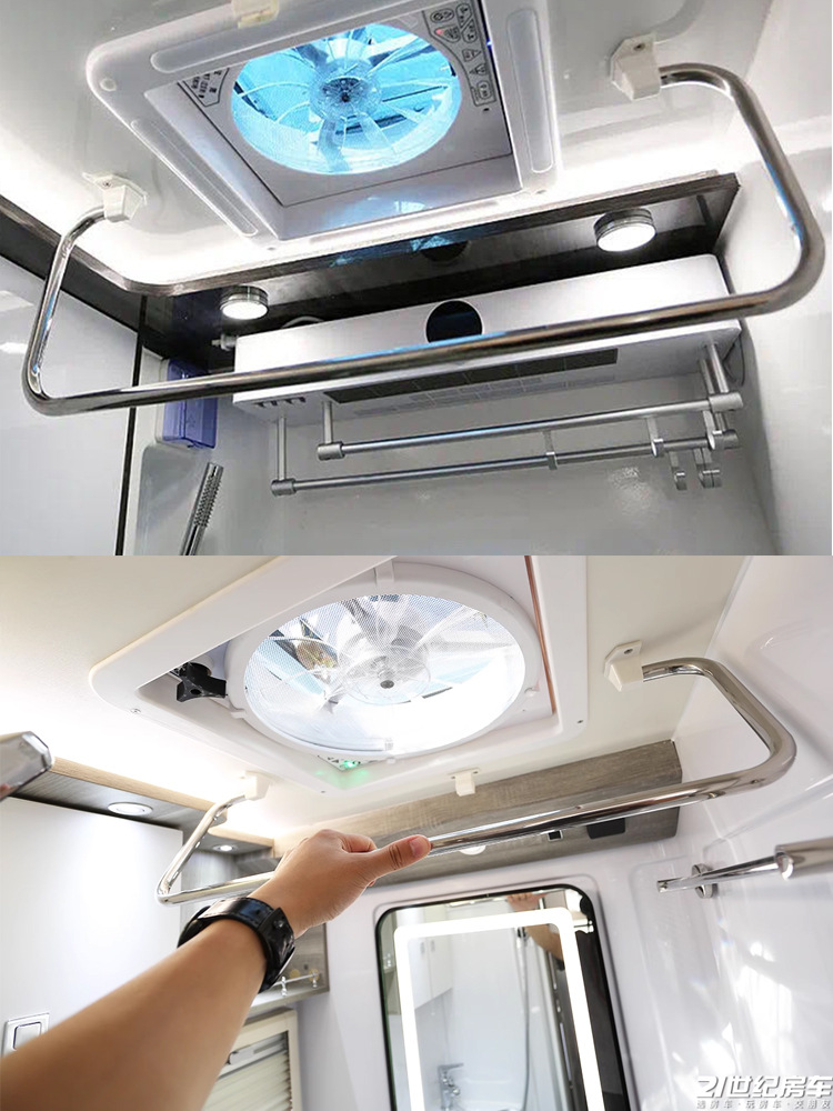 房车晾衣杆拖挂车床车改装配件卫生间折叠顶装不锈钢挂衣杆毛巾架