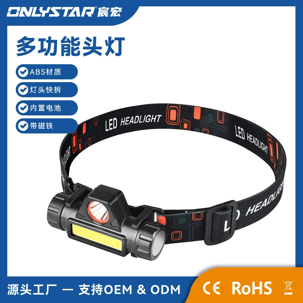 GS-6033 Многофункциональный COB сильный свет светодиодный головной фонарик USB зарядка Открытый водонепроницаемый рабочий свет с магнитом