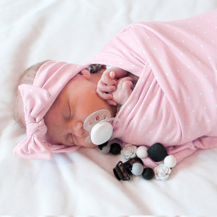 Fashion Baby Swaddle Rabbit Ears Hair Band Solid Color Baby Wrapped Blanket display picture 27