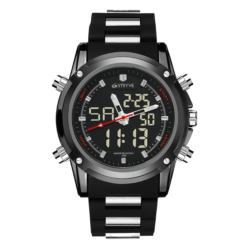 Stryve nuevos hombres electrónicos reloj deportivo impermeable multifuncional estudiante reloj cuarzo puntero reloj 8009