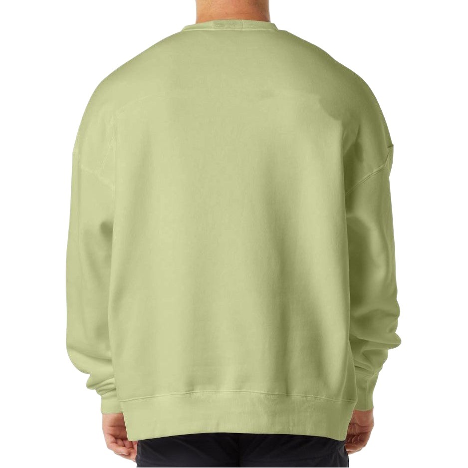 400g us size fleece-lined thickened round neck sweater men's American-style loose drop shoulder solid color couple oversize sweater fashion