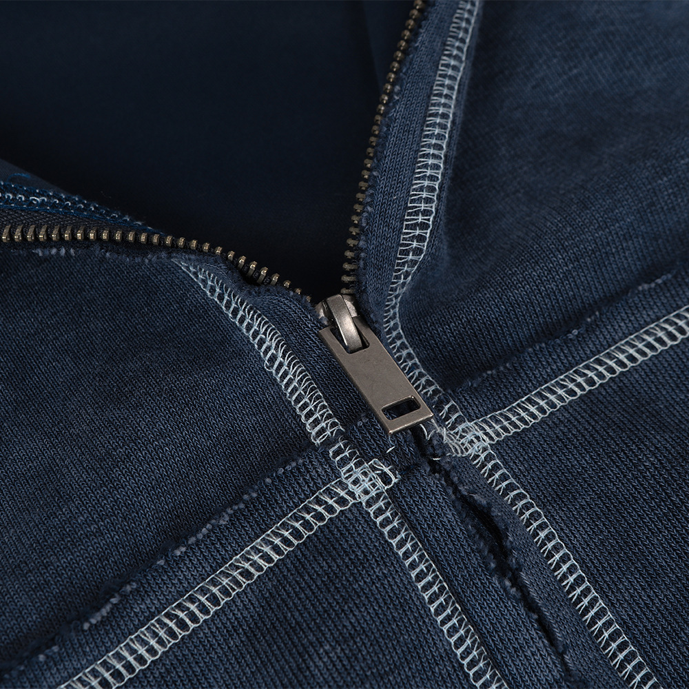 Trendy Punk Vintage Washed Hoodie für Herren Frühling und Herbst, genähtes Design mit ausgefransten Kanten, lockere Passform, Sportjacke_voghion.com